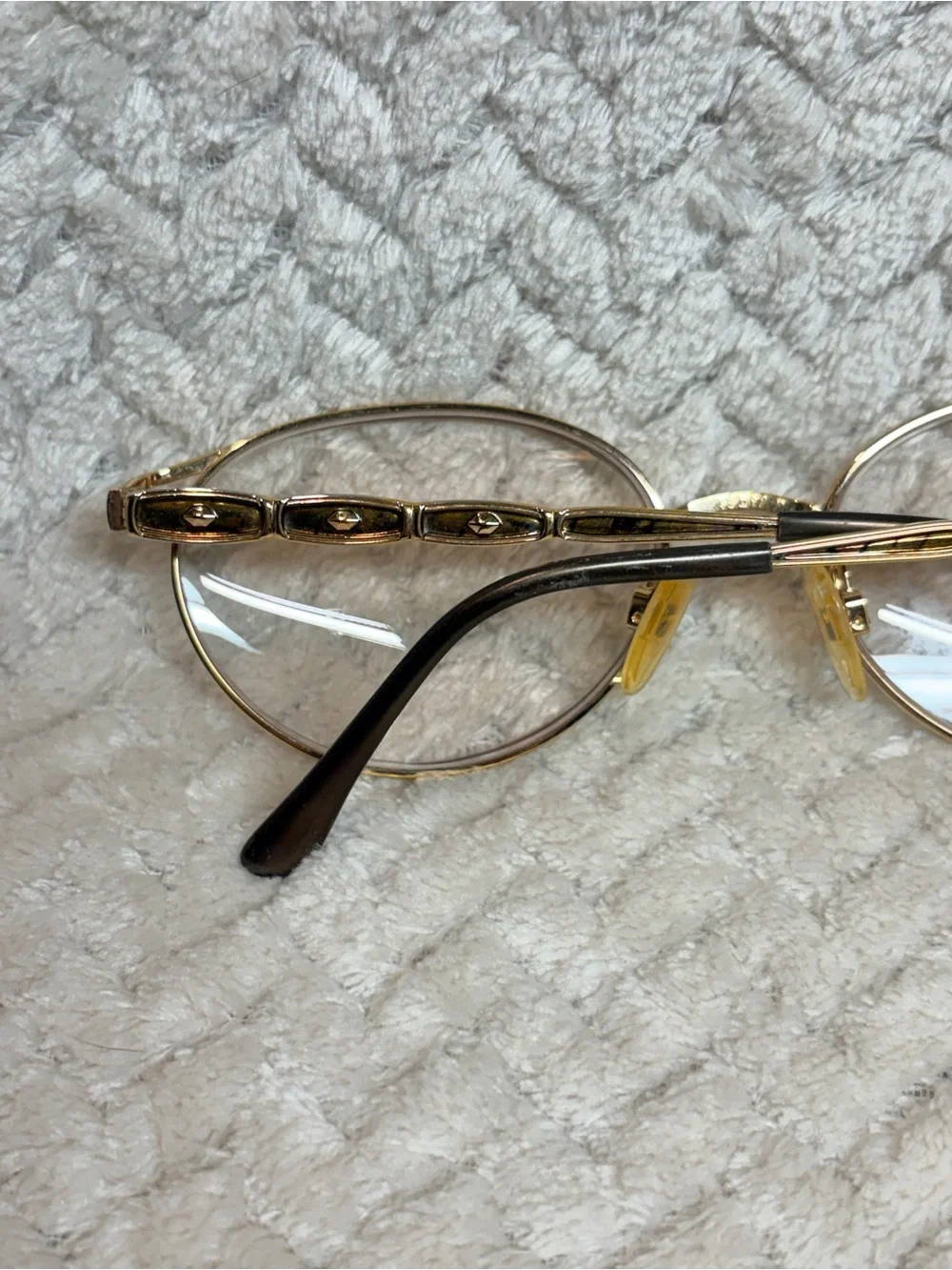 Vintage Tura Gold Tortoise Oval Glasses Frames Only Librarian Chic Officecore
